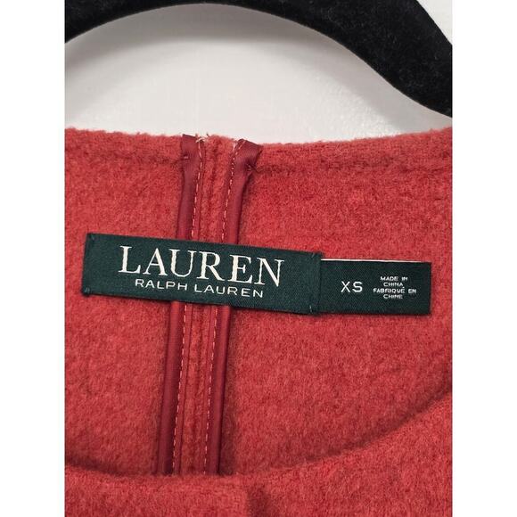 Lauren Ralph Lauren Belted Double-Face Wool Blend Coat Burnt Orange Size XS - Picture 4 of 11